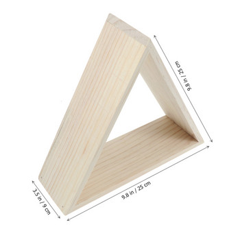 Триъгълна издълбана проста форма Триъгълен рафт Домашен Ежедневно съхранение Използване Рафт Борово дърво Ръчно изработени инструменти за декорация на дома A50