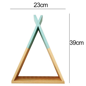 1 бр. Дървена триъгълна стойка за съхранение на всекидневна Декор Стенен рафт Стелаж за съхранение Декоративни рафтове за дома
