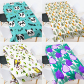 Állatvirágok terítő manteles de mesa téglalap alakú lila terítő asztalterítő terítő téglalap alakú esküvői dekoráció