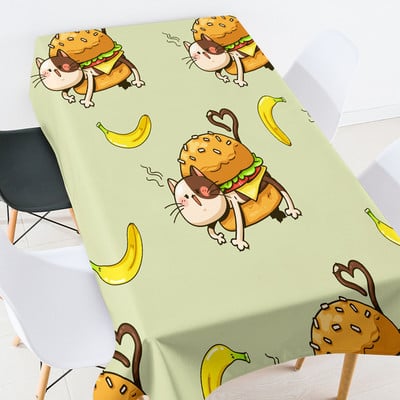 Állatvirágok terítő manteles de mesa téglalap alakú lila terítő asztalterítő terítő téglalap alakú esküvői dekoráció