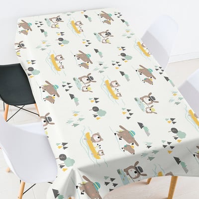 Állatvirágok terítő manteles de mesa téglalap alakú lila terítő asztalterítő terítő téglalap alakú esküvői dekoráció