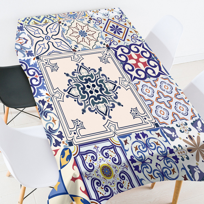 Τραπεζομάντιλο εκτύπωσης γεωμετρικής λωρίδας ορθογώνιο τραπεζομάντιλο για πάρτι κάλυμμα τραπεζαρίας κομψό τραπεζομάντιλα Λαδόπανο στο τραπέζι