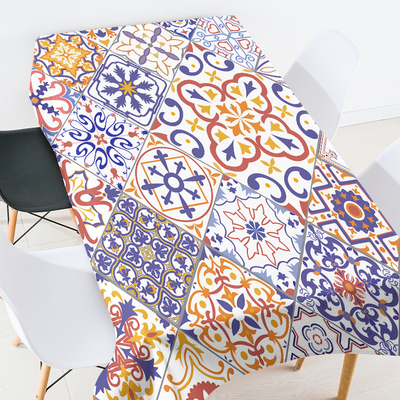 Τραπεζομάντιλο εκτύπωσης γεωμετρικής λωρίδας ορθογώνιο τραπεζομάντιλο για πάρτι κάλυμμα τραπεζαρίας κομψό τραπεζομάντιλα Λαδόπανο στο τραπέζι