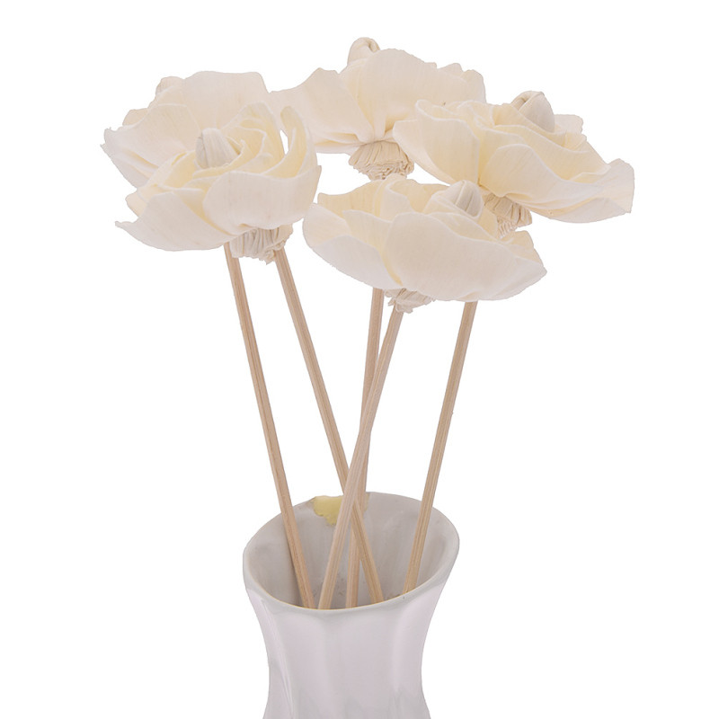 5PCS Ароматни дифузьорни пръчици във формата на цвете No Fire Ароматни дифузьорни пръчици за домакински спални Аксесоари Тръстикова ратанова пръчка