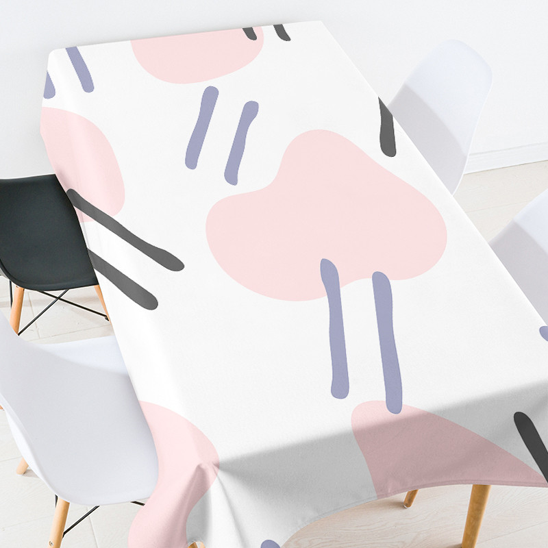 Krāsains apdrukas galdauts taisnstūrveida Galds Taisnstūra galdauti Elastīgs stikla galda aizsargs telpas dekors estētisks