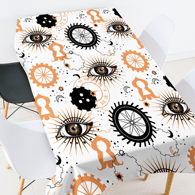 Karikatūra kaķu galdauts taisnstūrveida galdauts galdauts lina galdauts galda pārklāji kāzu dekori istabas dekori estētisks mētelis