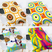 Ģeometriskas apdrukas ziedu kafijas galdiņš viesistabai ūdensizturīgs galdauts eiropas galdauti pusdienu galda komplekta dekorēšana