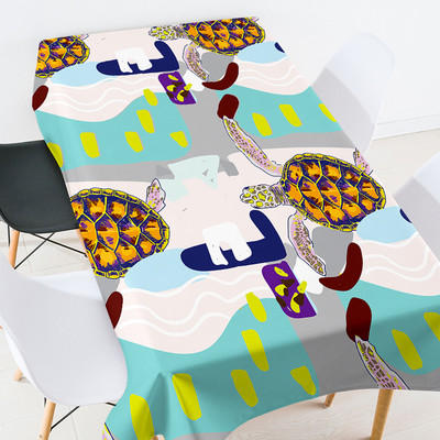 Ģeometriskas apdrukas ziedu kafijas galdiņš viesistabai ūdensizturīgs galdauts eiropas galdauti pusdienu galda komplekta dekorēšana