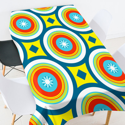 Ģeometriskas apdrukas ziedu kafijas galdiņš viesistabai ūdensizturīgs galdauts eiropas galdauti pusdienu galda komplekta dekorēšana