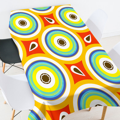 Ģeometriskas apdrukas ziedu kafijas galdiņš viesistabai ūdensizturīgs galdauts eiropas galdauti pusdienu galda komplekta dekorēšana