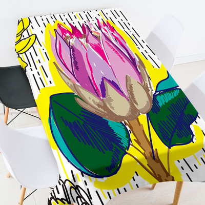 Ģeometriskas apdrukas ziedu kafijas galdiņš viesistabai ūdensizturīgs galdauts eiropas galdauti pusdienu galda komplekta dekorēšana