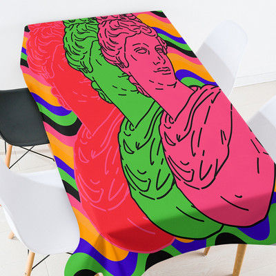 Ģeometriskas apdrukas ziedu kafijas galdiņš viesistabai ūdensizturīgs galdauts eiropas galdauti pusdienu galda komplekta dekorēšana