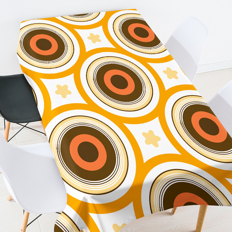 Ģeometriskas apdrukas ziedu kafijas galdiņš viesistabai ūdensizturīgs galdauts eiropas galdauti pusdienu galda komplekta dekorēšana