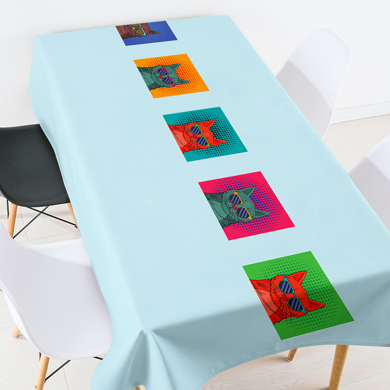 Ģeometriskas apdrukas ziedu kafijas galdiņš viesistabai ūdensizturīgs galdauts eiropas galdauti pusdienu galda komplekta dekorēšana