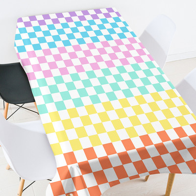 Ģeometriski svītrains režģis kāzu dekorācijas galdauts ūdensizturīgs telpu dekorējums estētisks izšūts galdauts galdauts