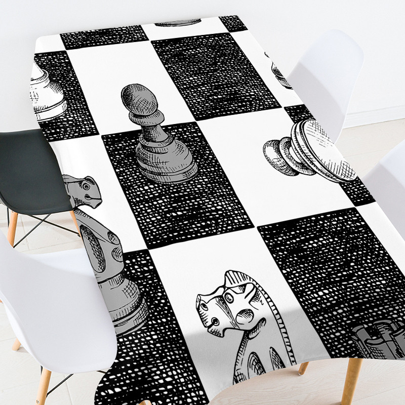 Ģeometriski svītrains režģis kāzu dekorācijas galdauts ūdensizturīgs telpu dekorējums estētisks izšūts galdauts galdauts