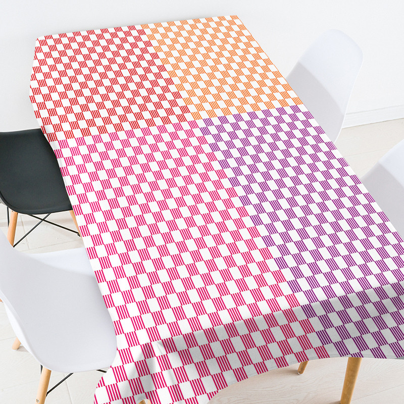 Ģeometriski svītrains režģis kāzu dekorācijas galdauts ūdensizturīgs telpu dekorējums estētisks izšūts galdauts galdauts