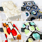 Krāsu ģeometriski svītrains aplis galda pārklājs pusdienu galda apdare eleganti galda klājumi rozā zelta galdauts mežģīņu galdauts