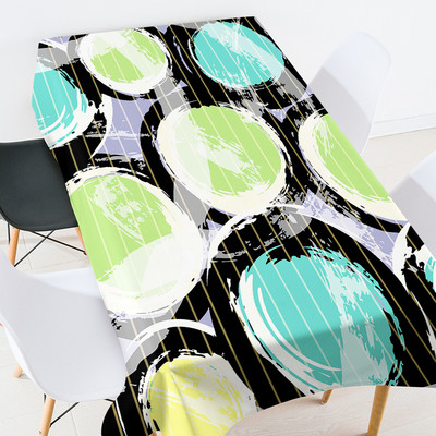 Krāsu ģeometriski svītrains aplis galda pārklājs pusdienu galda apdare eleganti galda klājumi rozā zelta galdauts mežģīņu galdauts