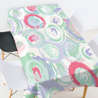 Krāsu ģeometriski svītrains aplis galda pārklājs pusdienu galda apdare eleganti galda klājumi rozā zelta galdauts mežģīņu galdauts