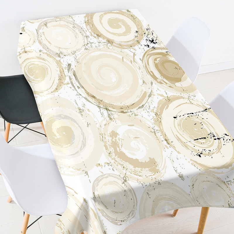 Krāsu ģeometriski svītrains aplis galda pārklājs pusdienu galda apdare eleganti galda klājumi rozā zelta galdauts mežģīņu galdauts