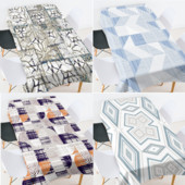 Krāsu ģeometriski svītrainām režģu terases apdare istabas apdare estētiska pusdienu galda pārsegs apaļā galda pārklājs galda pārklājs