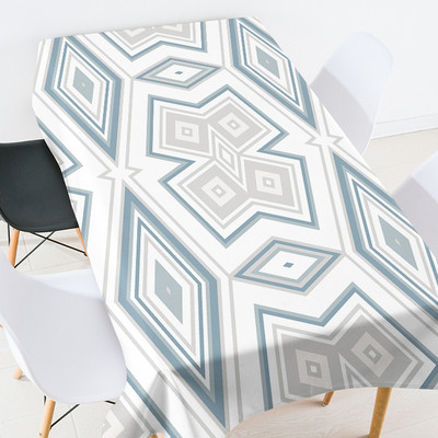 Krāsu ģeometriski svītrainām režģu terases apdare istabas apdare estētiska pusdienu galda pārsegs apaļā galda pārklājs galda pārklājs