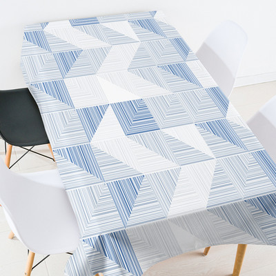 Krāsu ģeometriski svītrainām režģu terases apdare istabas apdare estētiska pusdienu galda pārsegs apaļā galda pārklājs galda pārklājs