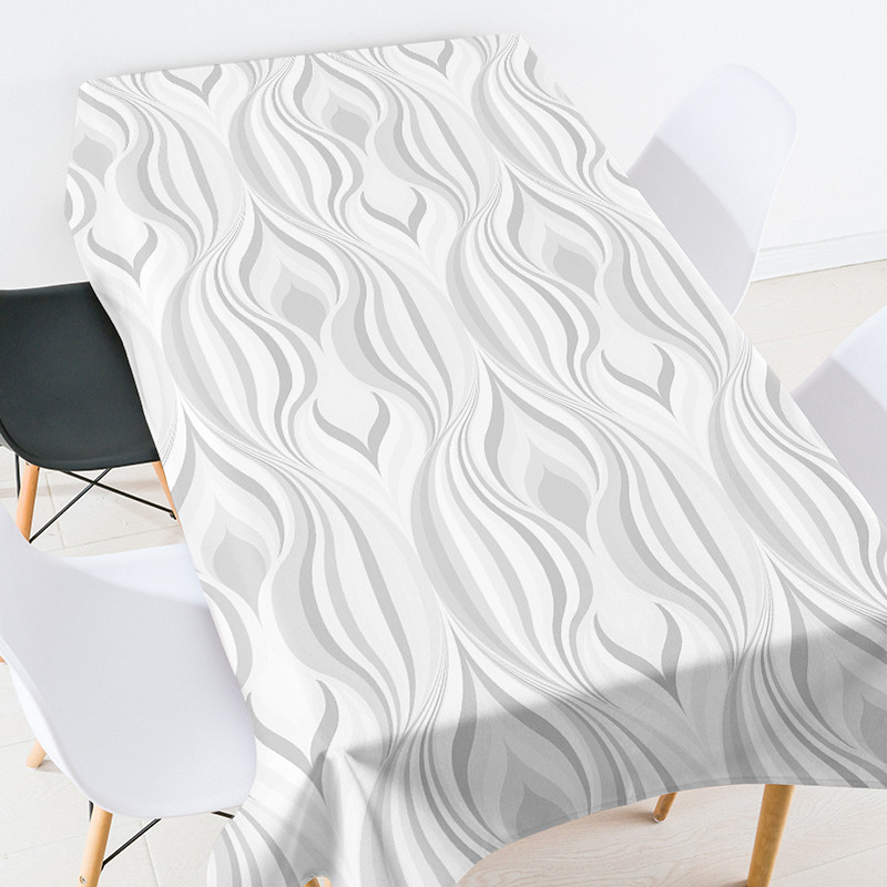 Krāsu ģeometriski svītrainām režģu terases apdare istabas apdare estētiska pusdienu galda pārsegs apaļā galda pārklājs galda pārklājs