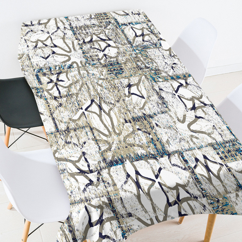 Krāsu ģeometriski svītrainām režģu terases apdare istabas apdare estētiska pusdienu galda pārsegs apaļā galda pārklājs galda pārklājs