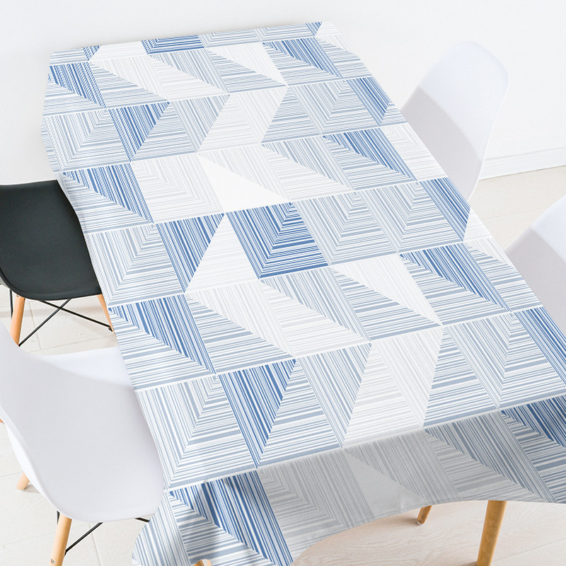 Krāsu ģeometriski svītrainām režģu terases apdare istabas apdare estētiska pusdienu galda pārsegs apaļā galda pārklājs galda pārklājs