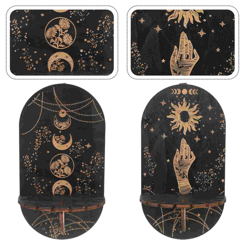 Krištolinė lentyna prie sienos stovo laikiklis medinis stovas mėnulis lentynos sferinis pagrindas bohemiškas sandėliukas plūduriuojantis medinis pakabinamas dekoratyvinis