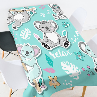 Rajzfilm anime állat étkező asztal borítás szoba dekoráció esztétikus terítő vízálló party terítő fehér terítő