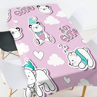 Rajzfilm anime állat étkező asztal borítás szoba dekoráció esztétikus terítő vízálló party terítő fehér terítő