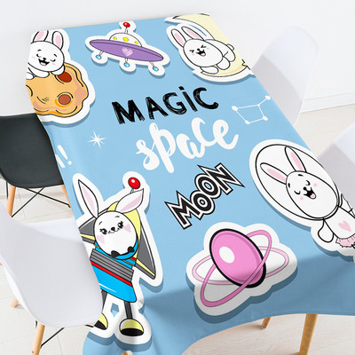Rajzfilm anime állat étkező asztal borítás szoba dekoráció esztétikus terítő vízálló party terítő fehér terítő