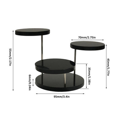 3 rétegű átlátszó akril kijelző állvány otthoni kerek átlátszó ékszerállvány többfunkciós gyűrűs fülbevaló cupcake tartó rendszerező