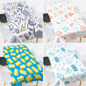 Animacinių filmų geometrija mokyklinės prekės stalo užtiesalas kambario dekoras estetinis europietiškos staltiesės kavos staliukas svetainės stalui