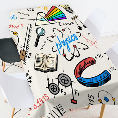 Animacinių filmų geometrija mokyklinės prekės stalo užtiesalas kambario dekoras estetinis europietiškos staltiesės kavos staliukas svetainės stalui