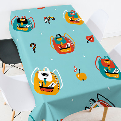 Animacinių filmų geometrija mokyklinės prekės stalo užtiesalas kambario dekoras estetinis europietiškos staltiesės kavos staliukas svetainės stalui