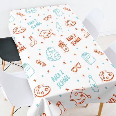 Animacinių filmų geometrija mokyklinės prekės stalo užtiesalas kambario dekoras estetinis europietiškos staltiesės kavos staliukas svetainės stalui