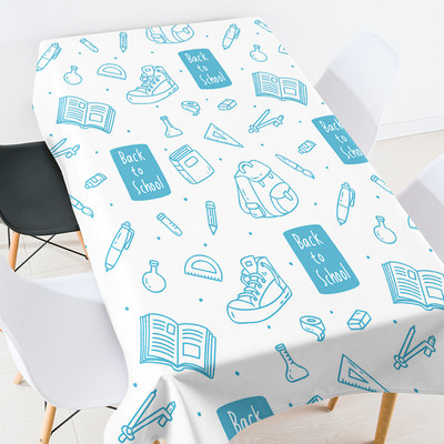 Animacinių filmų geometrija mokyklinės prekės stalo užtiesalas kambario dekoras estetinis europietiškos staltiesės kavos staliukas svetainės stalui