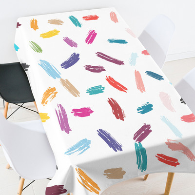 Spalvota spausdinta staltiesė stačiakampė Stalas Stačiakampės staltiesės Lanksti stiklinė stalo apsauga kambario dekoro estetika