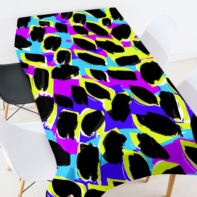 Spalvota spausdinta staltiesė stačiakampė Stalas Stačiakampės staltiesės Lanksti stiklinė stalo apsauga kambario dekoro estetika