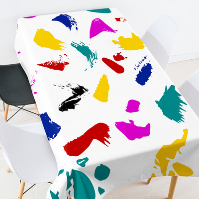 Spalvota spausdinta staltiesė stačiakampė Stalas Stačiakampės staltiesės Lanksti stiklinė stalo apsauga kambario dekoro estetika