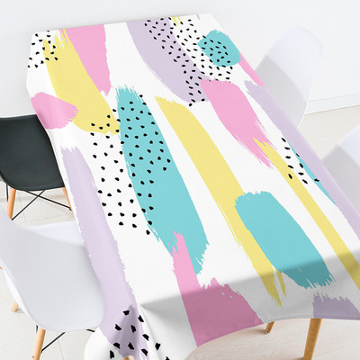 Spalvota spausdinta staltiesė stačiakampė Stalas Stačiakampės staltiesės Lanksti stiklinė stalo apsauga kambario dekoro estetika