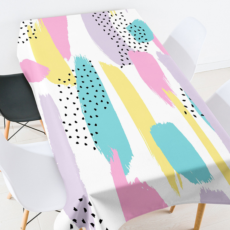 Spalvota spausdinta staltiesė stačiakampė Stalas Stačiakampės staltiesės Lanksti stiklinė stalo apsauga kambario dekoro estetika