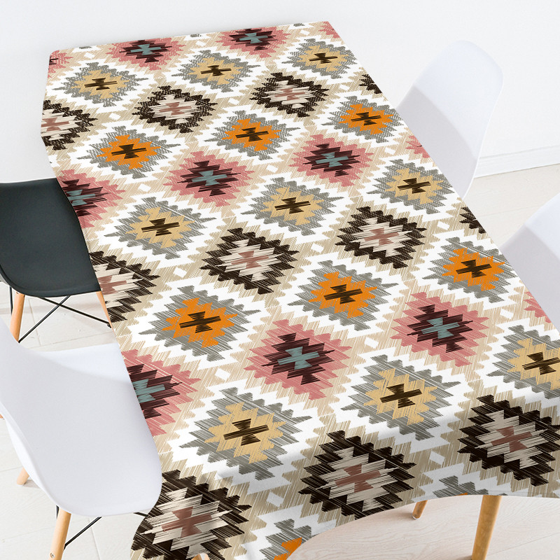 Ģeometrisko svītru apdruka ūdensizturīgs galdauts kāzu galdauts galdauts taisnstūrveida kafijas galdiņš viesistabas serape