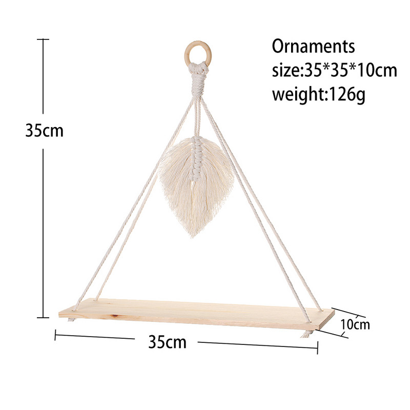 Macrame Boho polc dekor fali polcok dekoratív szoba dekor fali polc hálószoba függő dekoráció folyóirat állvány virágállvány