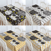 Multfilmas anime kaķis saulesbrillēs kafijas galdiņš viesistabai galdauts taisnstūrveida pusdienu galda rotājums sudraba galdauts