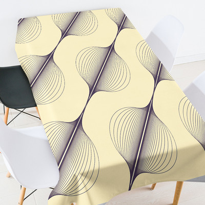 Ģeometriskas svītras pusdienu galda dekorēšana kāzu dekorēšana kafijas galdiņš viesistabai mežģīņu galdauts rūtains galdauta mētelis